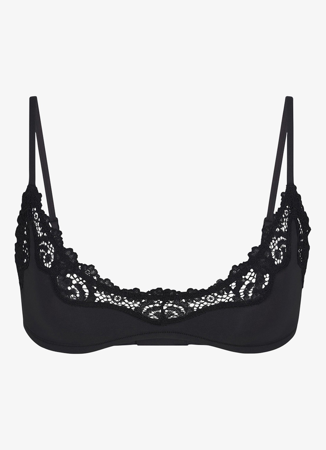 SKIMS Fits Everybody bralette met details van kant - voorkant 2 zwart