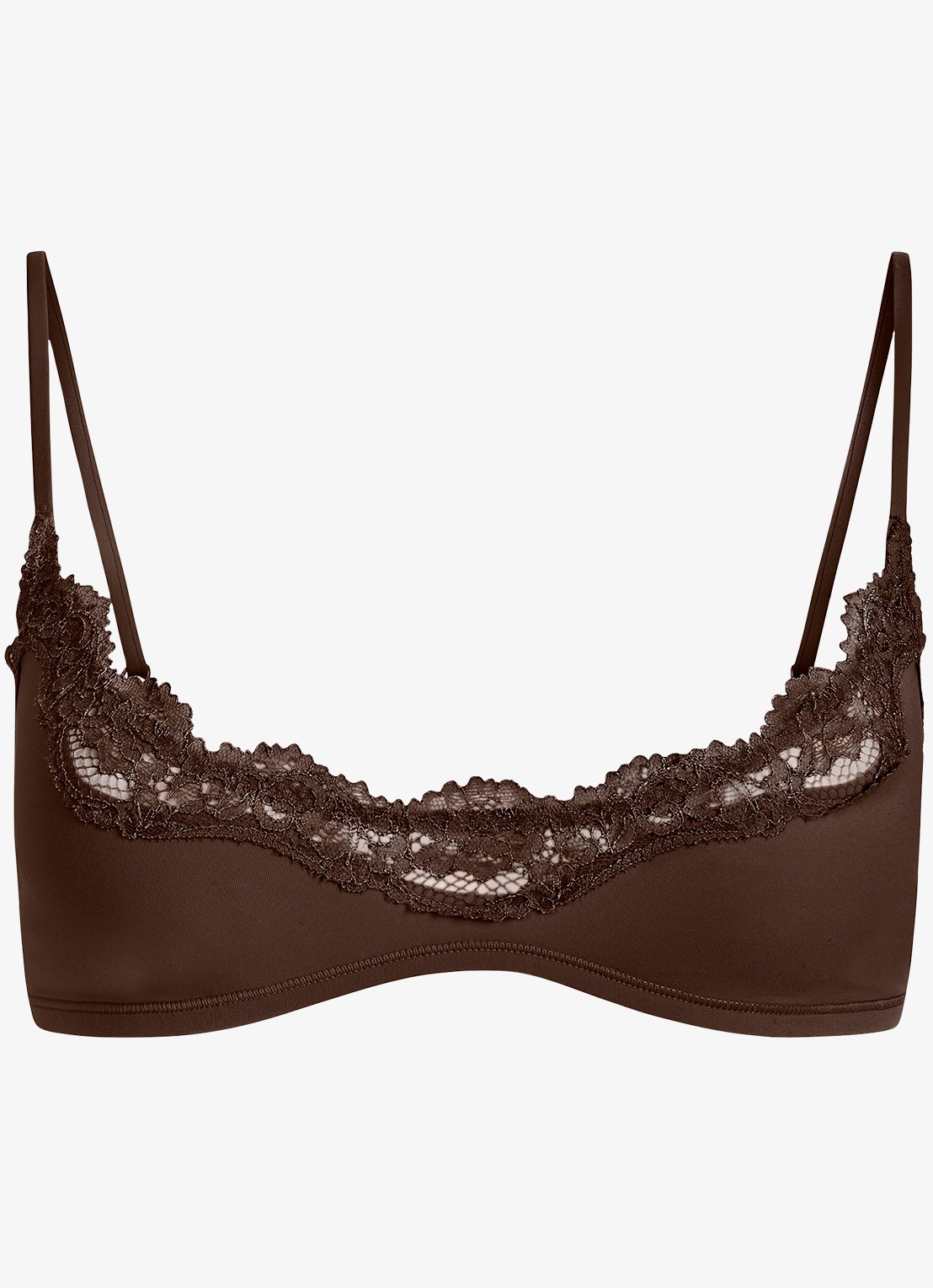 SKIMS Fits Everybody Lace bralette met kant - voorkant 2 bruin