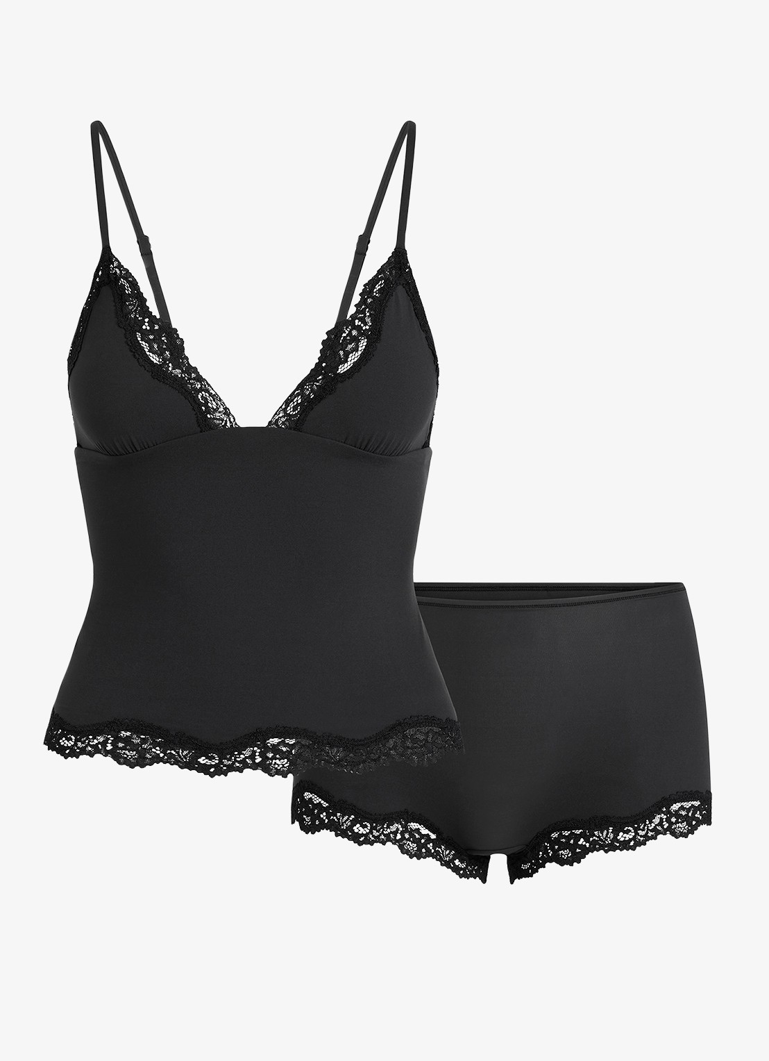 SKIMS Fits everybody Lace set met kant - voorkant 2 zwart