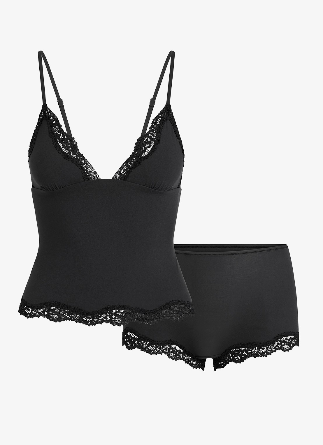 SKIMS Fits everybody Lace set met kant - voorkant 4 zwart