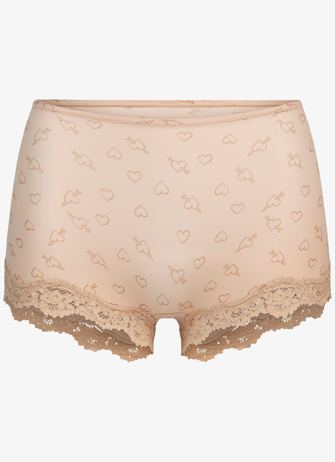 SKIMS Fits Everybody Lace shorty met details van kant  - voorkant 2 mica sketched hearts