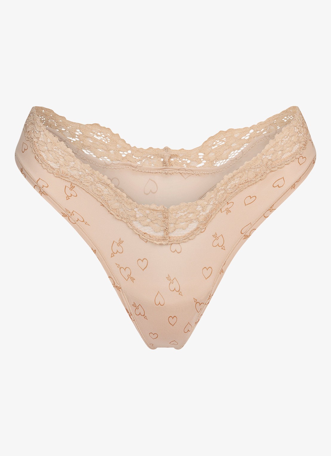 SKIMS Fits Everybody Lace slip met print en kant - voorkant mica sketched hearts