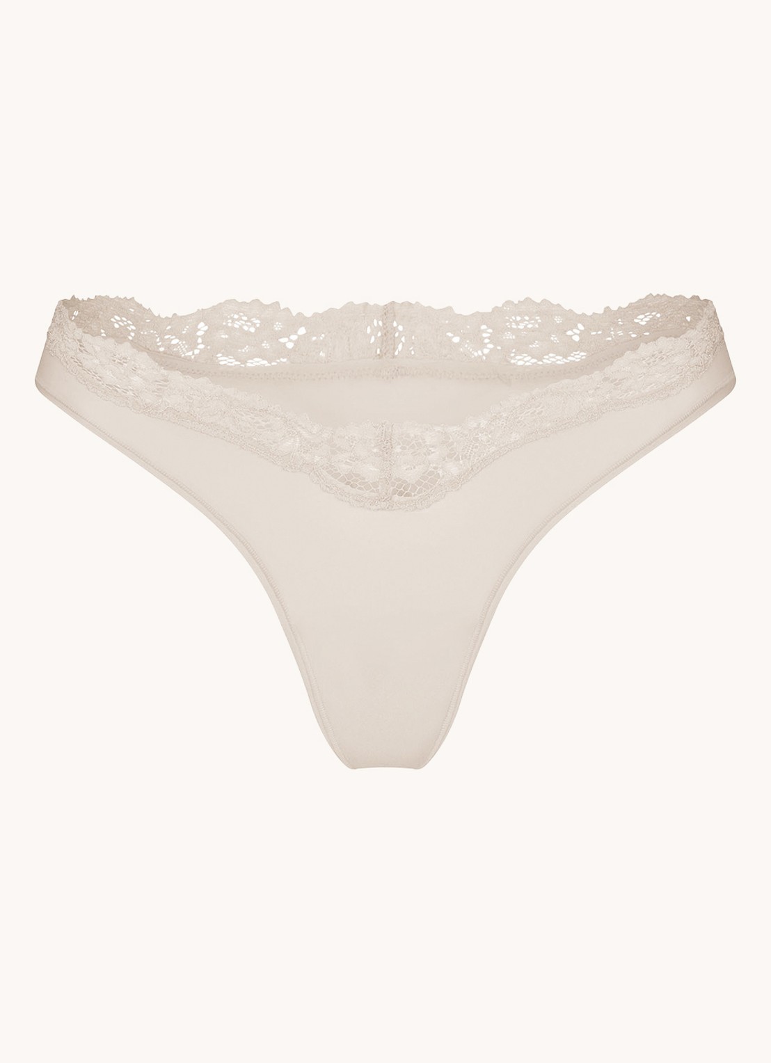 SKIMS Fits Everybody Lace string met kant - voorkant 2 zand