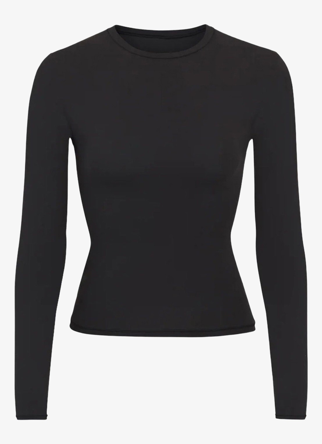 SKIMS Fits everybody longsleeve met ronde hals - voorkant 2 zwart