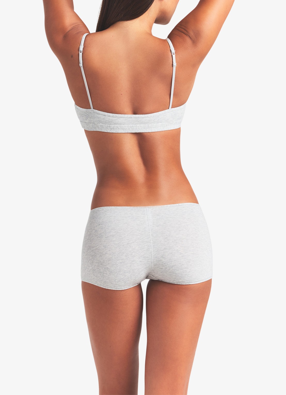 SKIMS Fits Everybody mid waisted shorty - achterkant 4 lichtgrijs