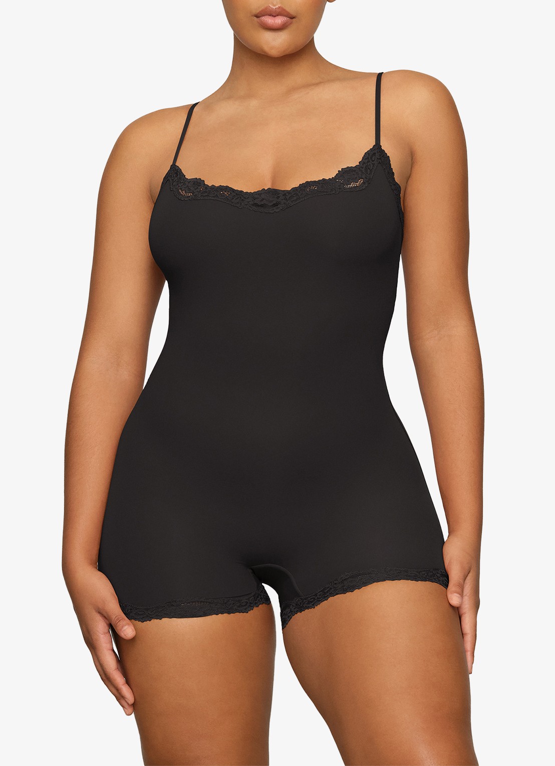 SKIMS Fits Everybody playsuit met details van kant - detail 3 zwart