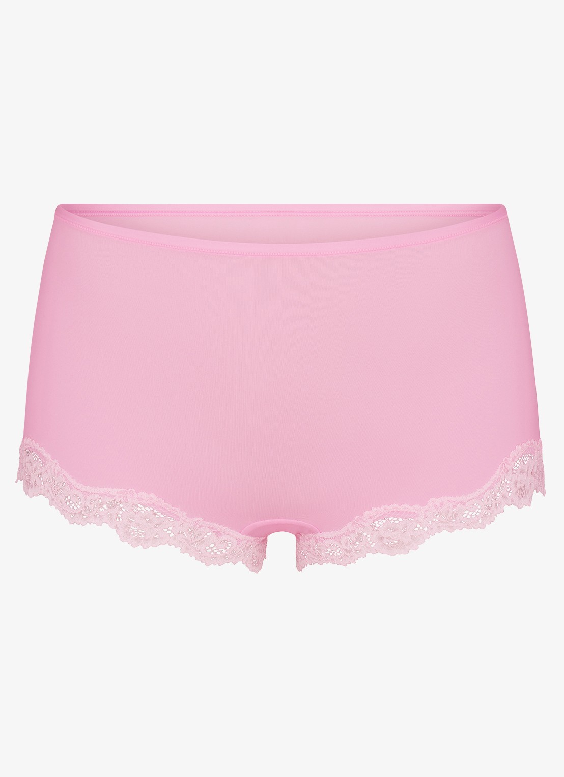 SKIMS Fits Everybody shorty met details van kant - voorkant roze