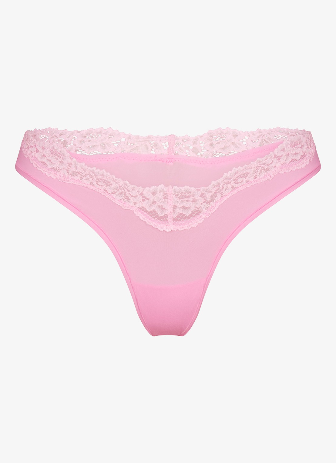 SKIMS Fits Everybody string met details van kant  - voorkant 8 roze