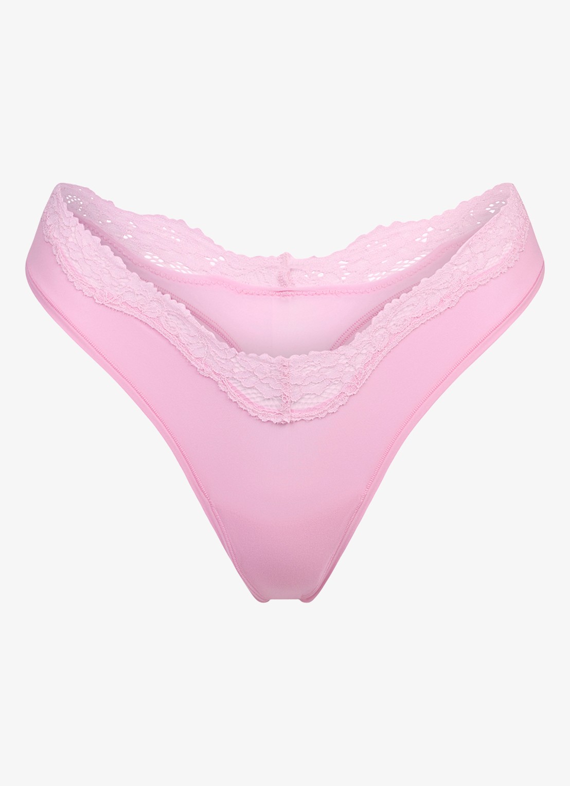 SKIMS Fits Everybody string met details van kant  - voorkant 10 roze