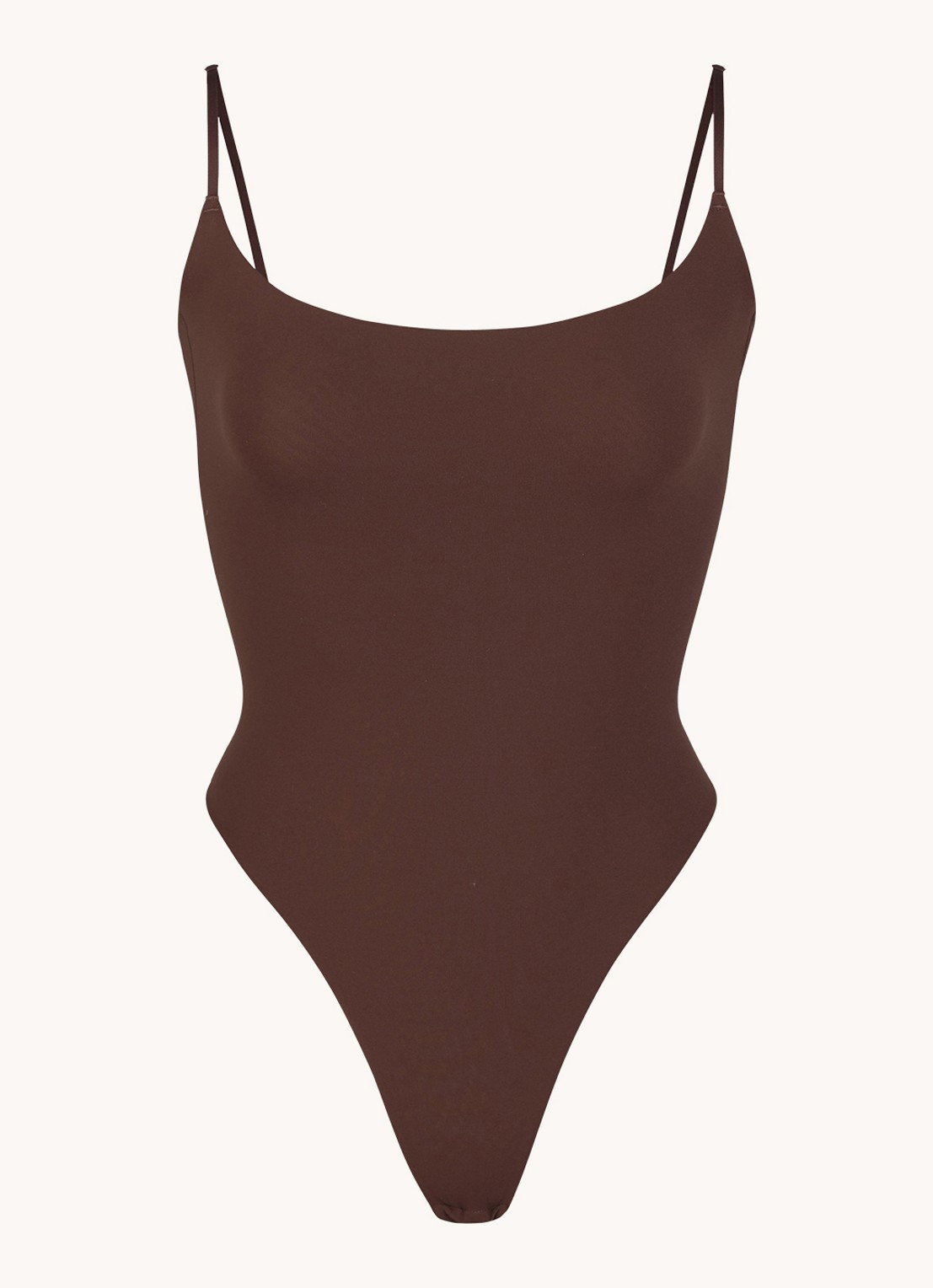 SKIMS Fits Everybody stringbody met stretch - voorkant donkerbruin