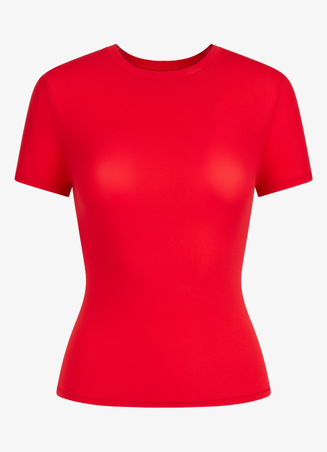 SKIMS Fits Everybody T-shirt met ronde hals - voorkant 2 cherry