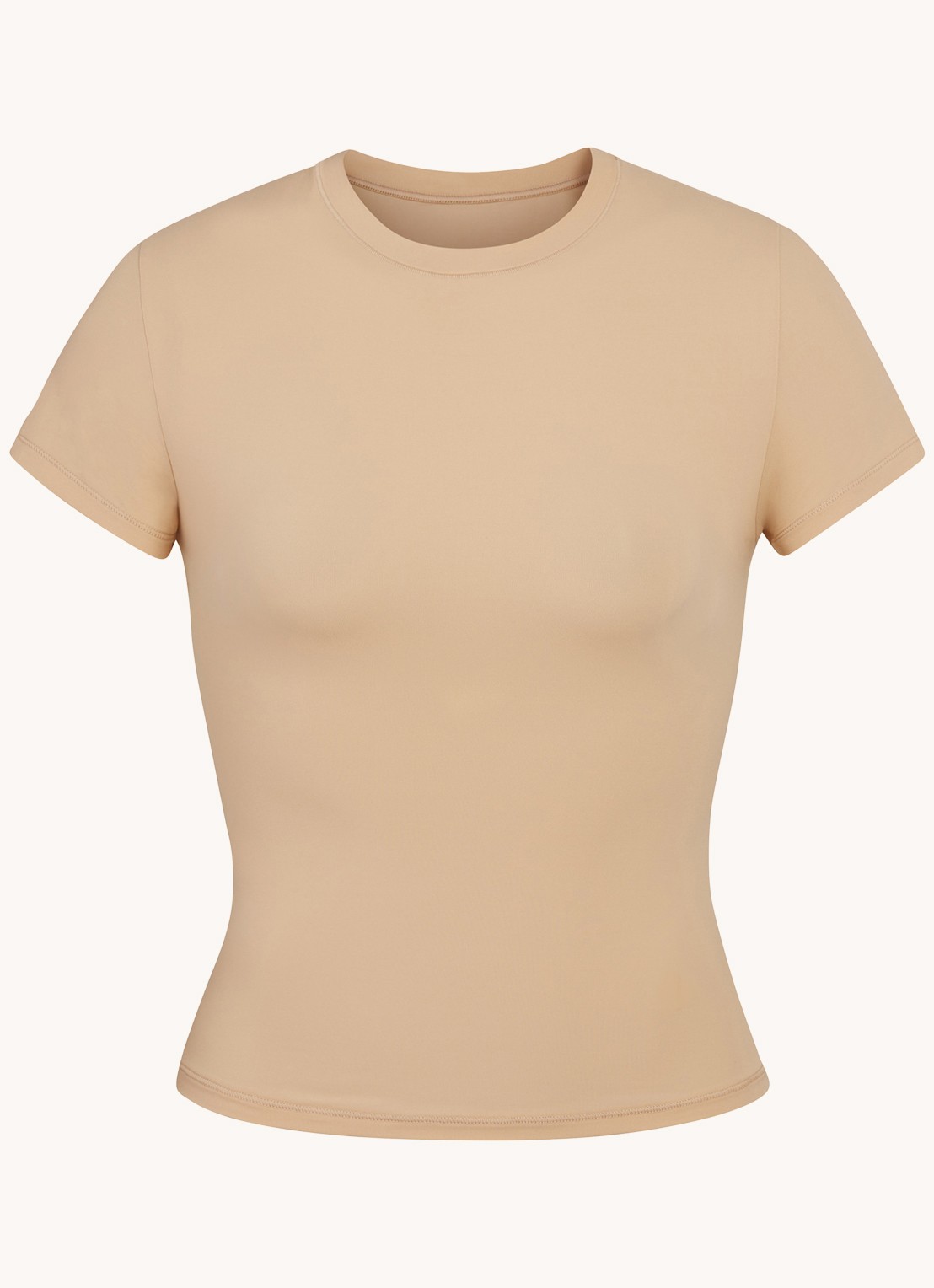 SKIMS Fits Everybody T-shirt met ronde hals - voorkant beige