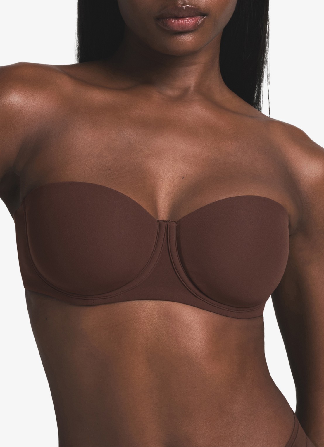 SKIMS Fits Everybody voorgevormde strapless bh met afneembare bandjes - detail 2 donkerbruin