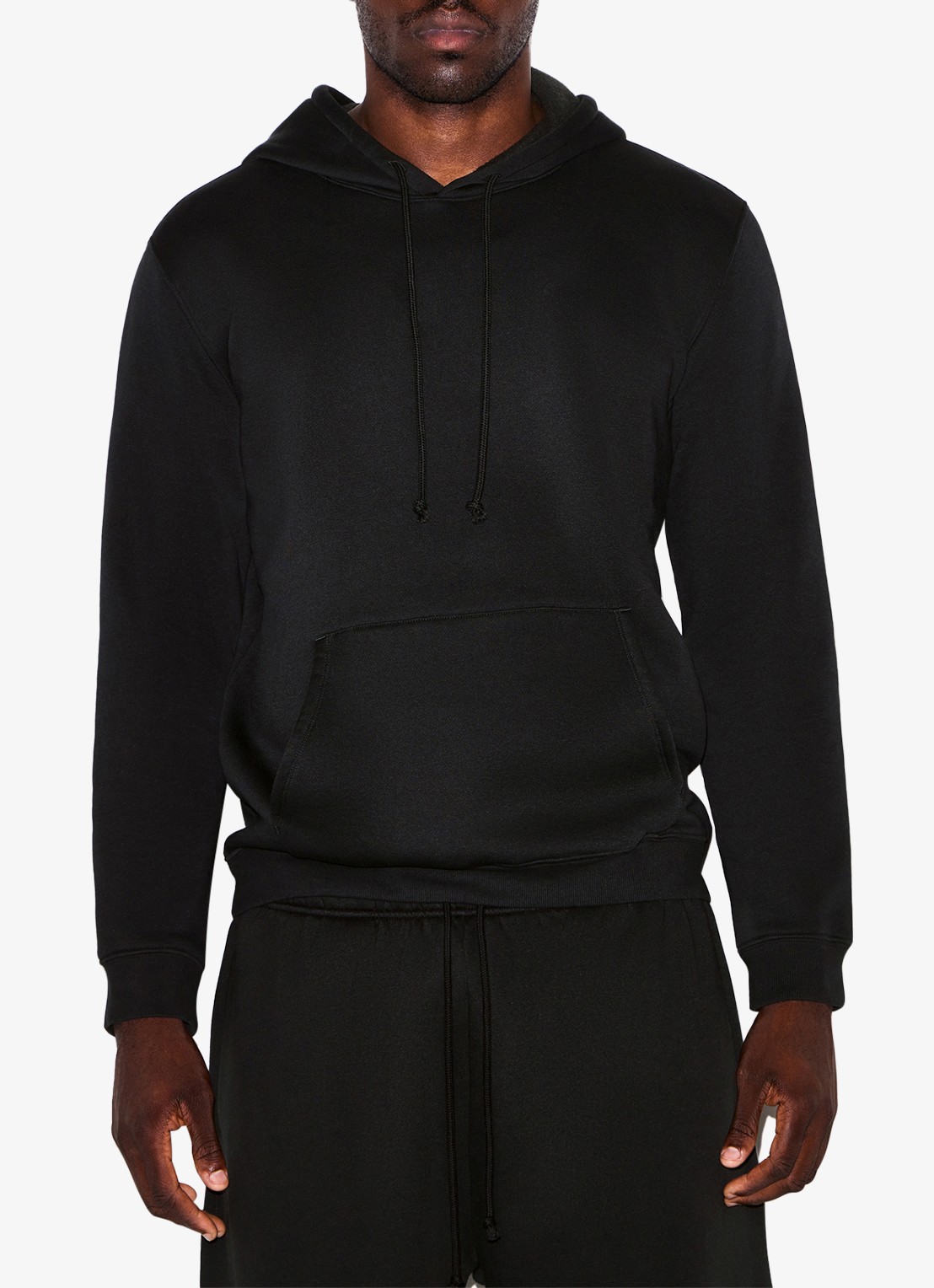 SKIMS Fleece Lounge hoodie met kangoeroezak  - detail 4 zwart