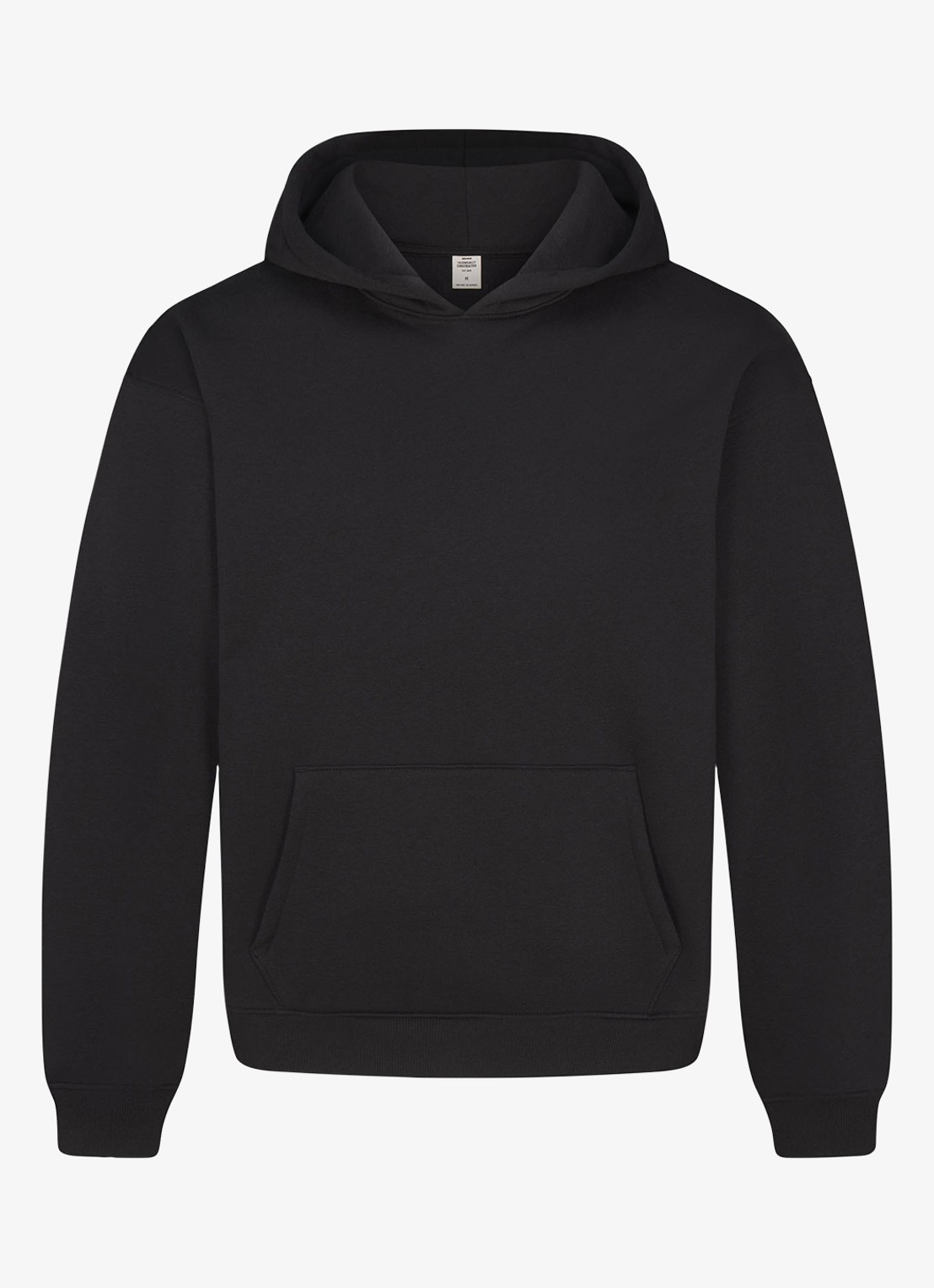 SKIMS Fleece Lounge hoodie met kangoeroezak - voorkant washed onyx