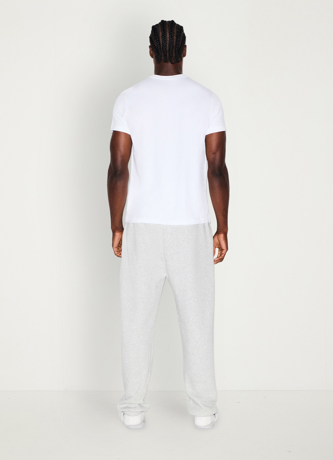 SKIMS Fleece Lounge joggingsbroek met steekzakken - achterkant light heather grey