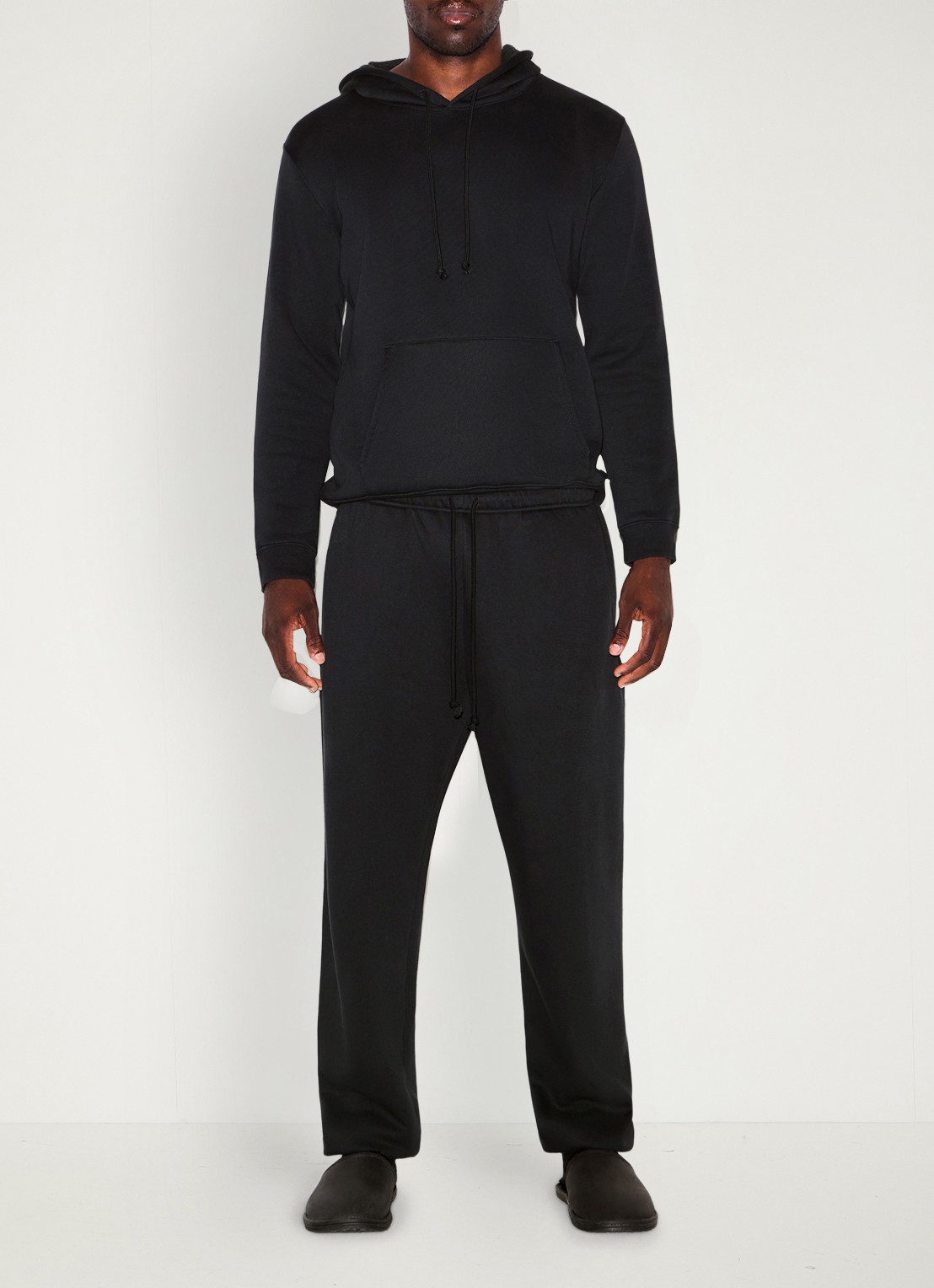 SKIMS Fleece Lounge joggingsbroek met steekzakken - voorkant 6 washed onyx