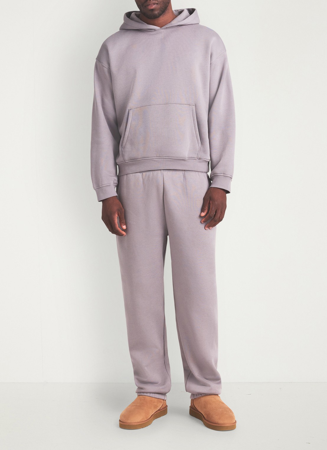 SKIMS Fleece Lounge joggingsbroek met steekzakken - voorkant 3 shadow