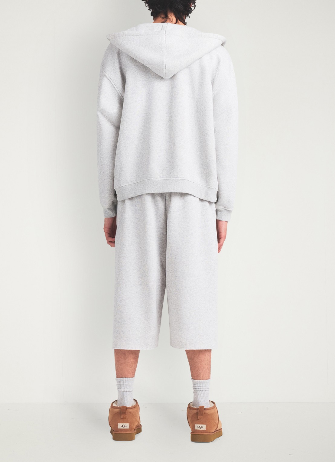 SKIMS Fleece Lounge joggingsbroek met steekzakken  - achterkant 5 light heather grey