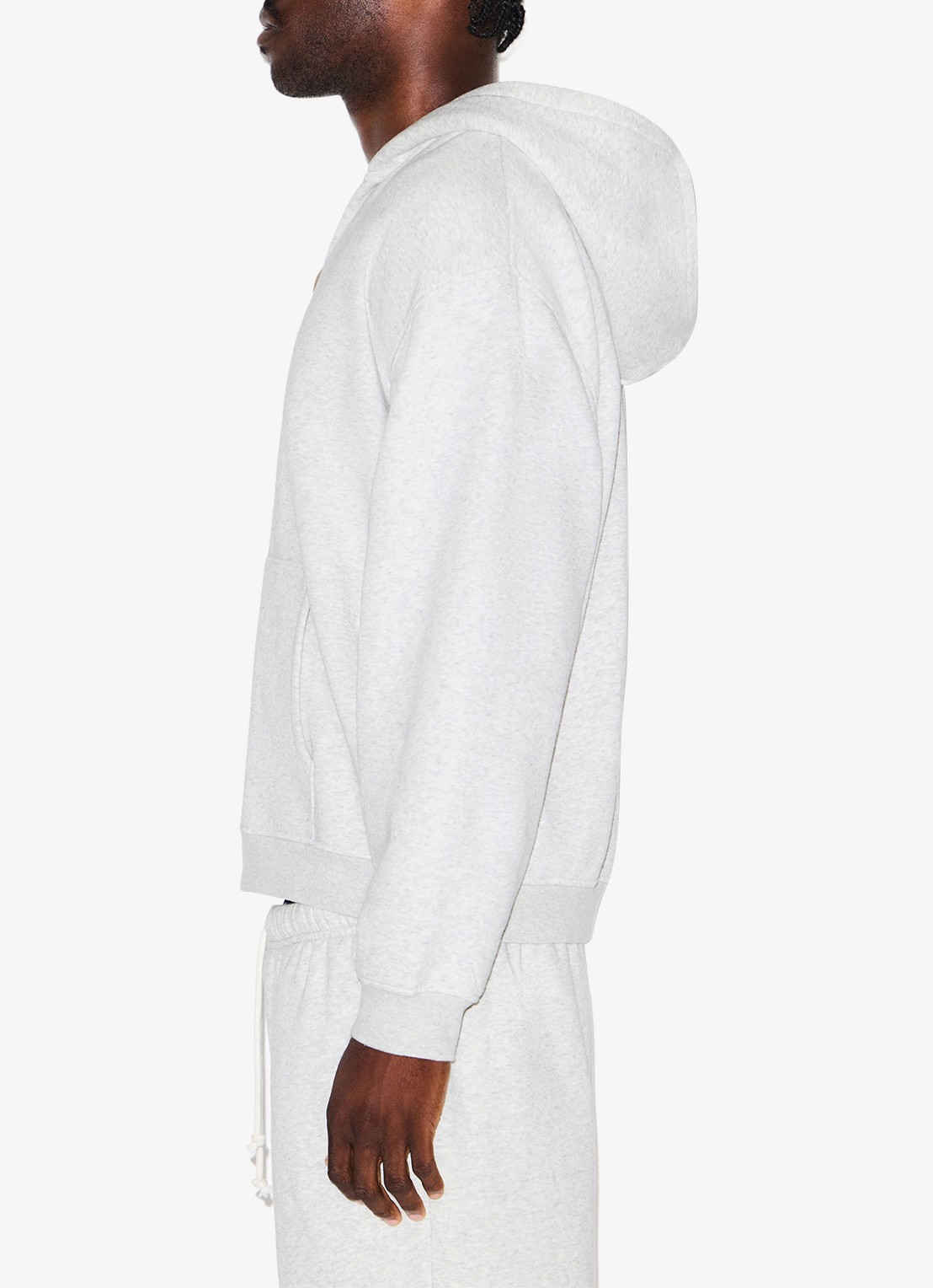 SKIMS Fleece Lounge vest met capuchon - detail 5 light heather grey