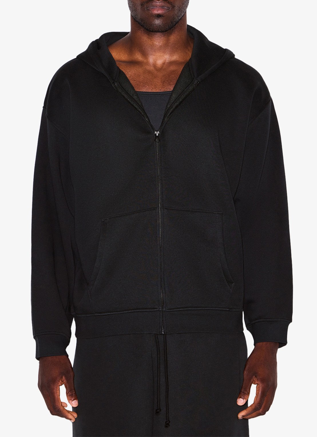 SKIMS Fleece Lounge vest met capuchon - detail 3 washed onyx