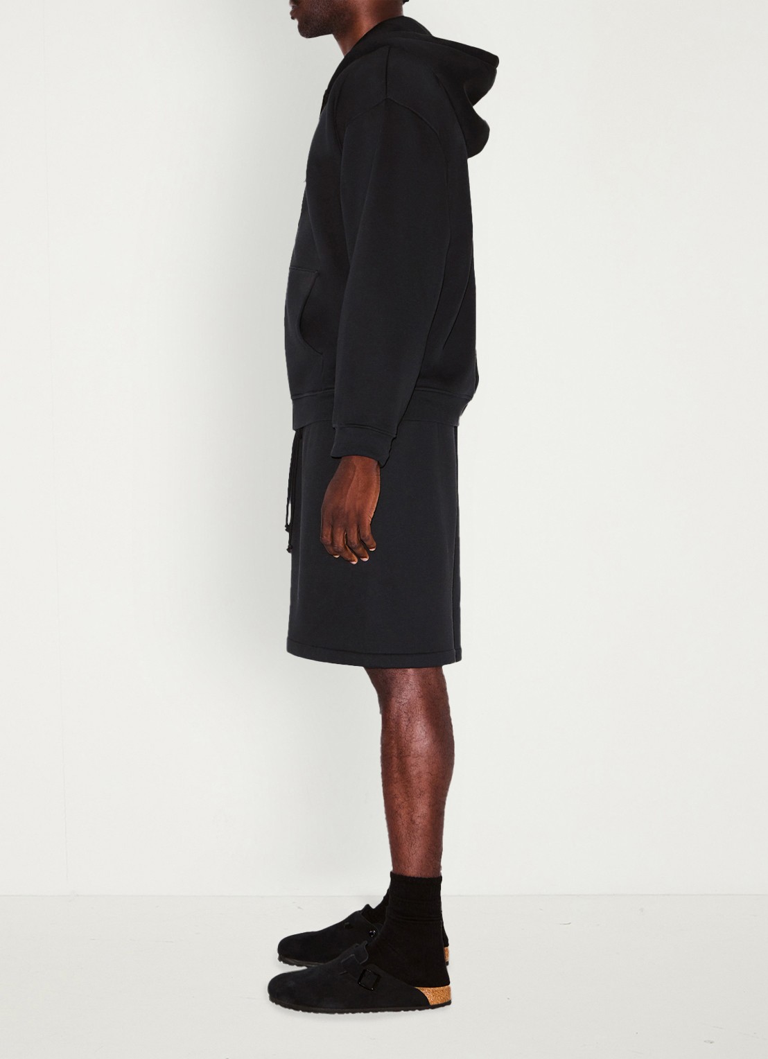 SKIMS Fleece Lounge vest met capuchon - detail 4 washed onyx