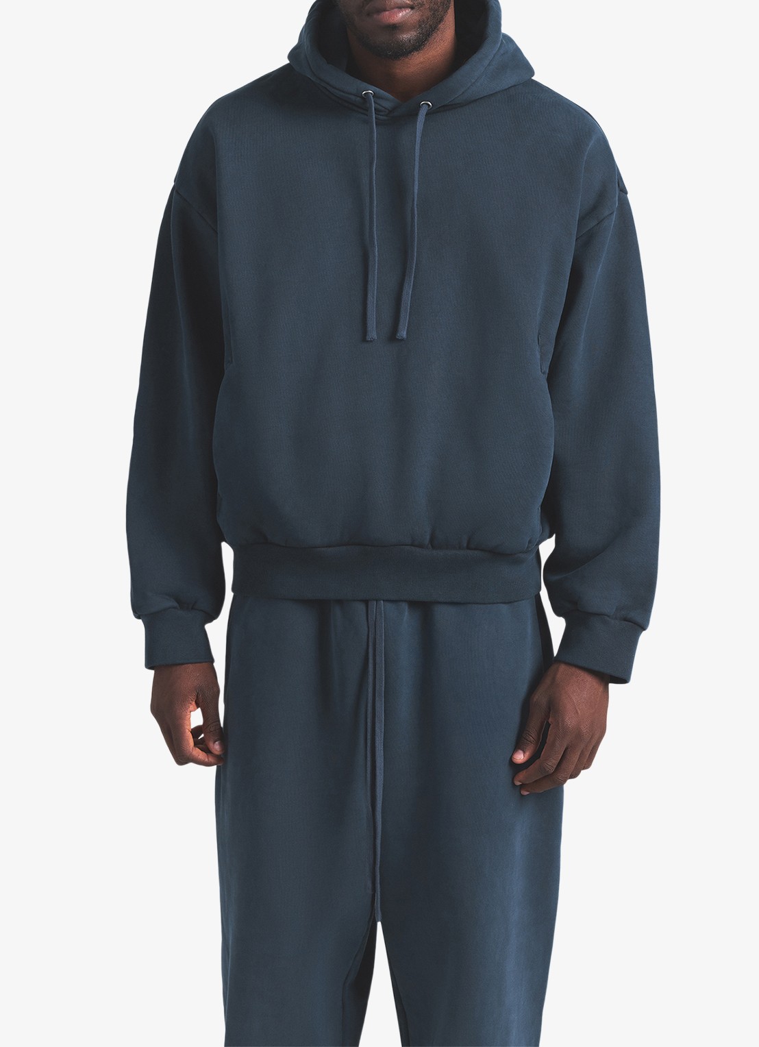 SKIMS Heavy Fleece hoodie met steekzakken - detail 4 navy