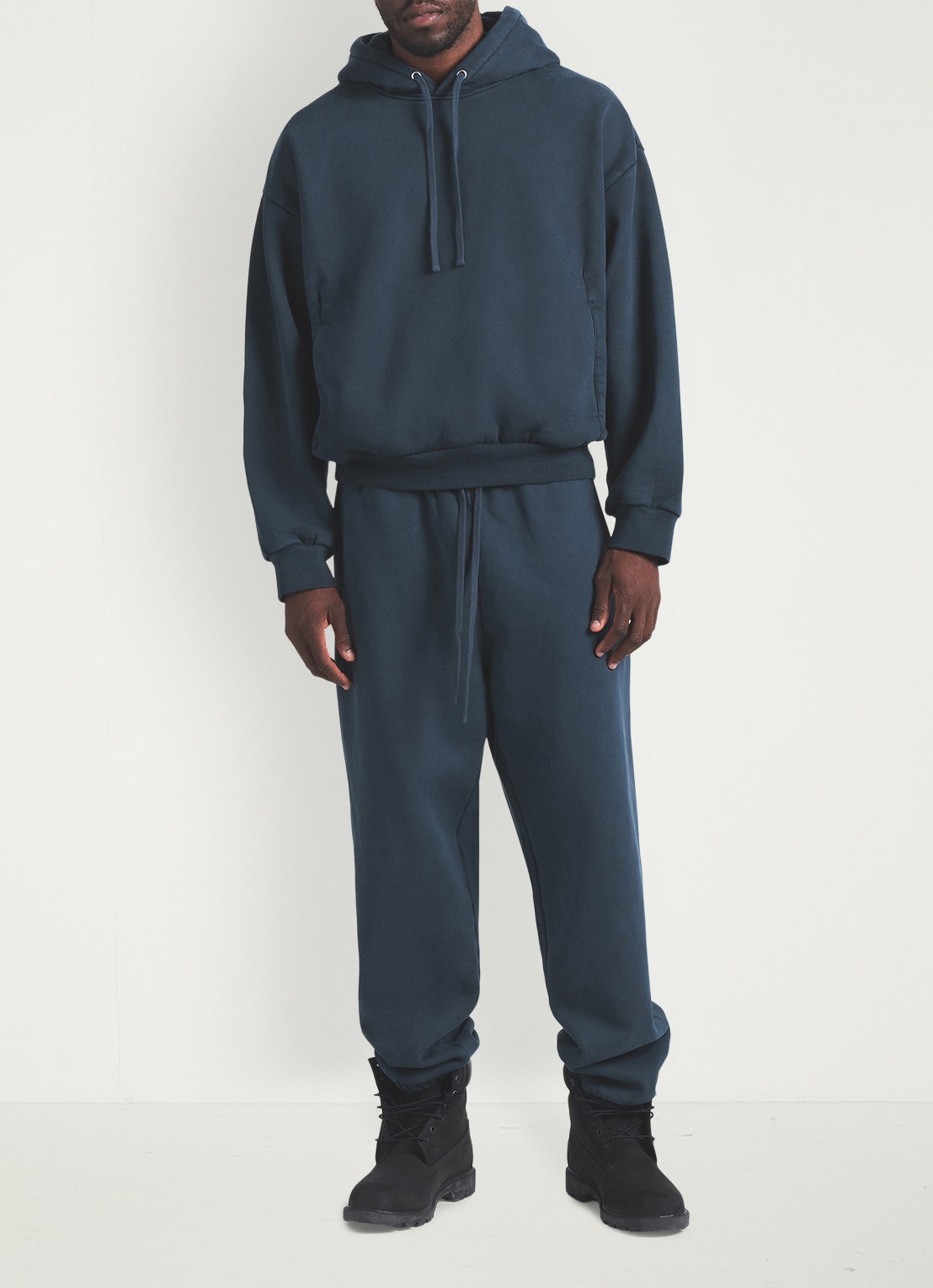 SKIMS Heavy Fleece hoodie met steekzakken - voorkant 3 navy