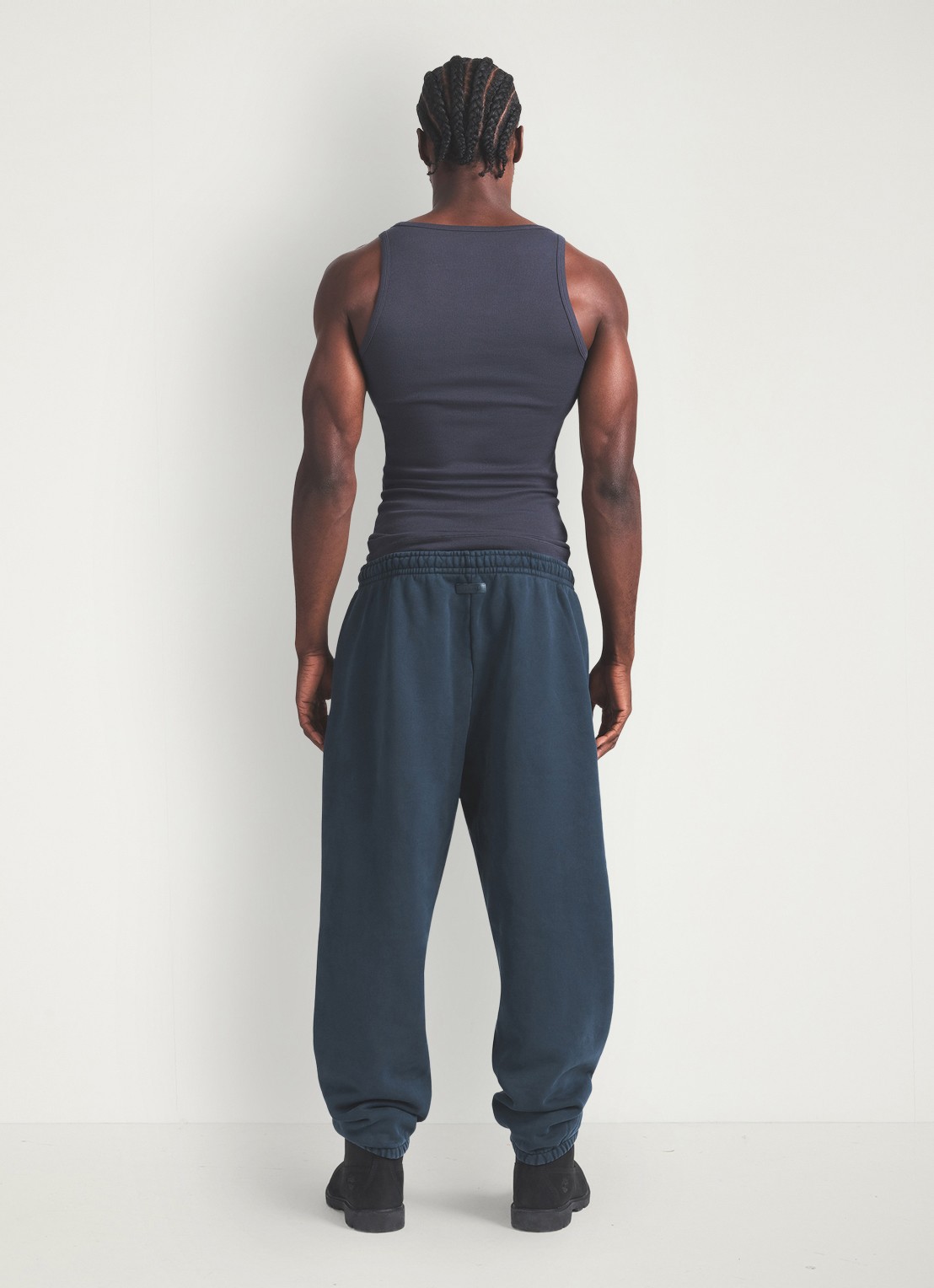 SKIMS Heavy Fleece tapered fit joggingbroek - achterkant navy