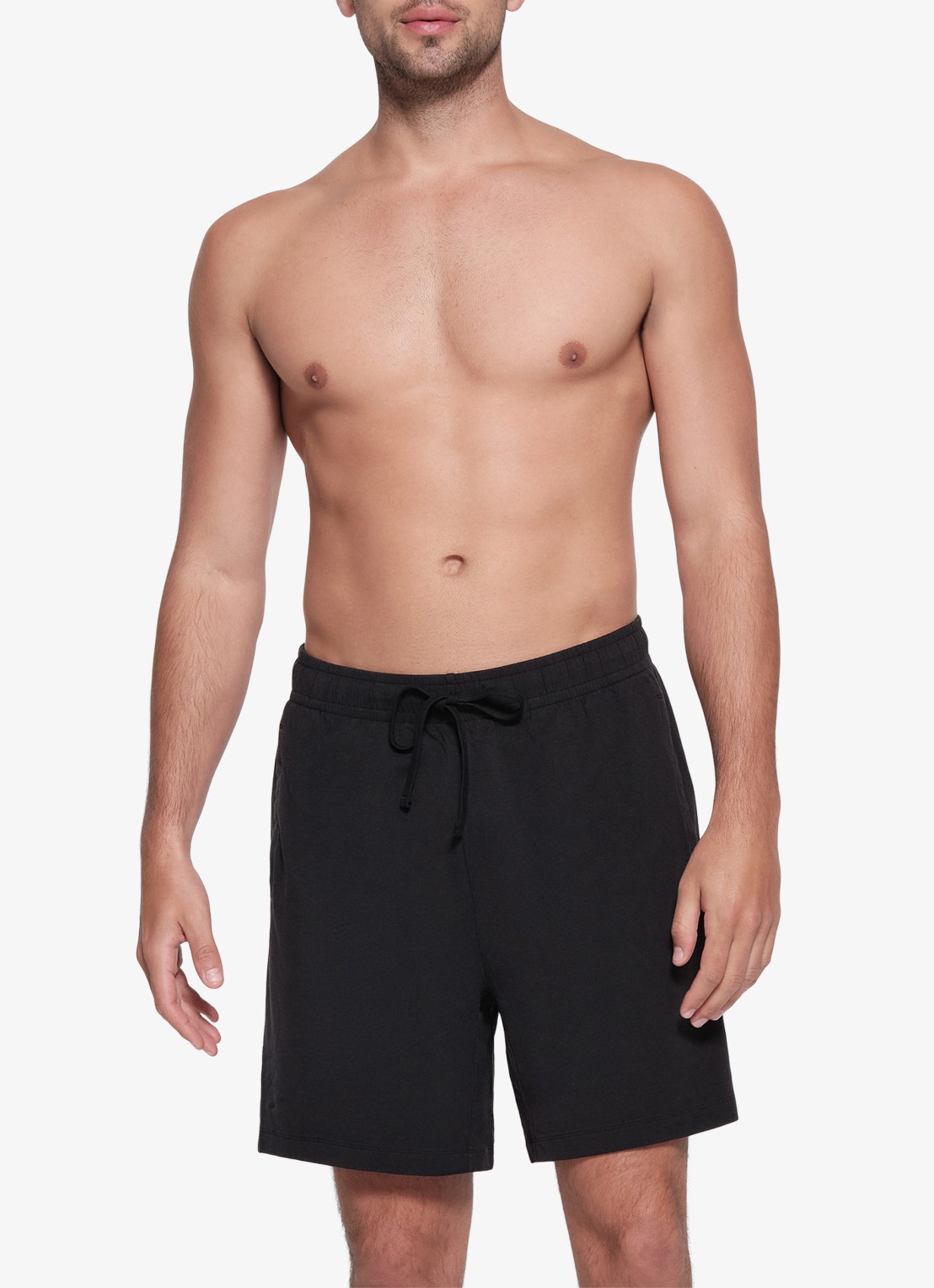SKIMS Jersey Lounge regular fit korte joggingbroek - detail obsidian