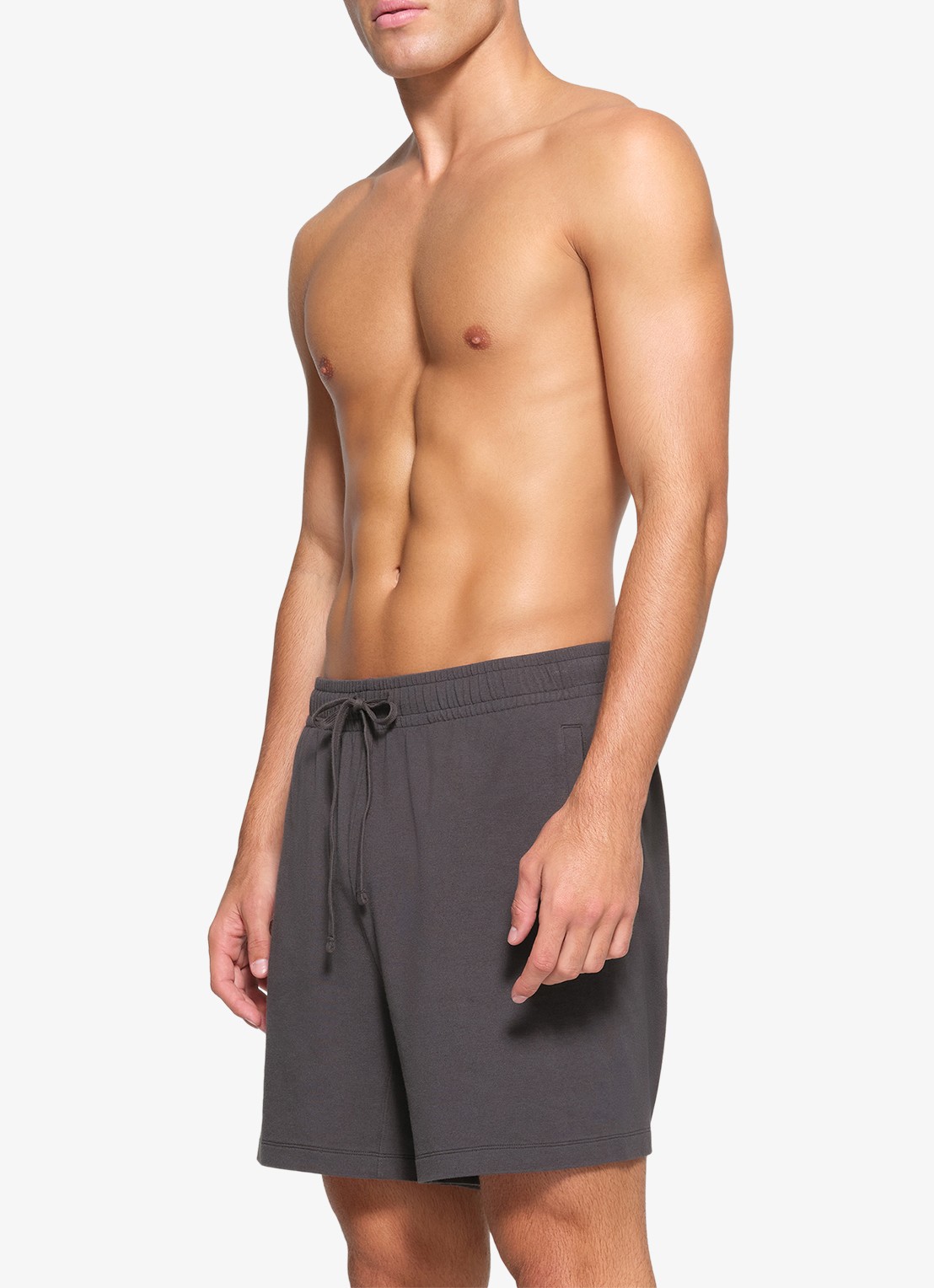 SKIMS Jersey Lounge straight fit korte jogginsbroek  - detail 4 antraciet
