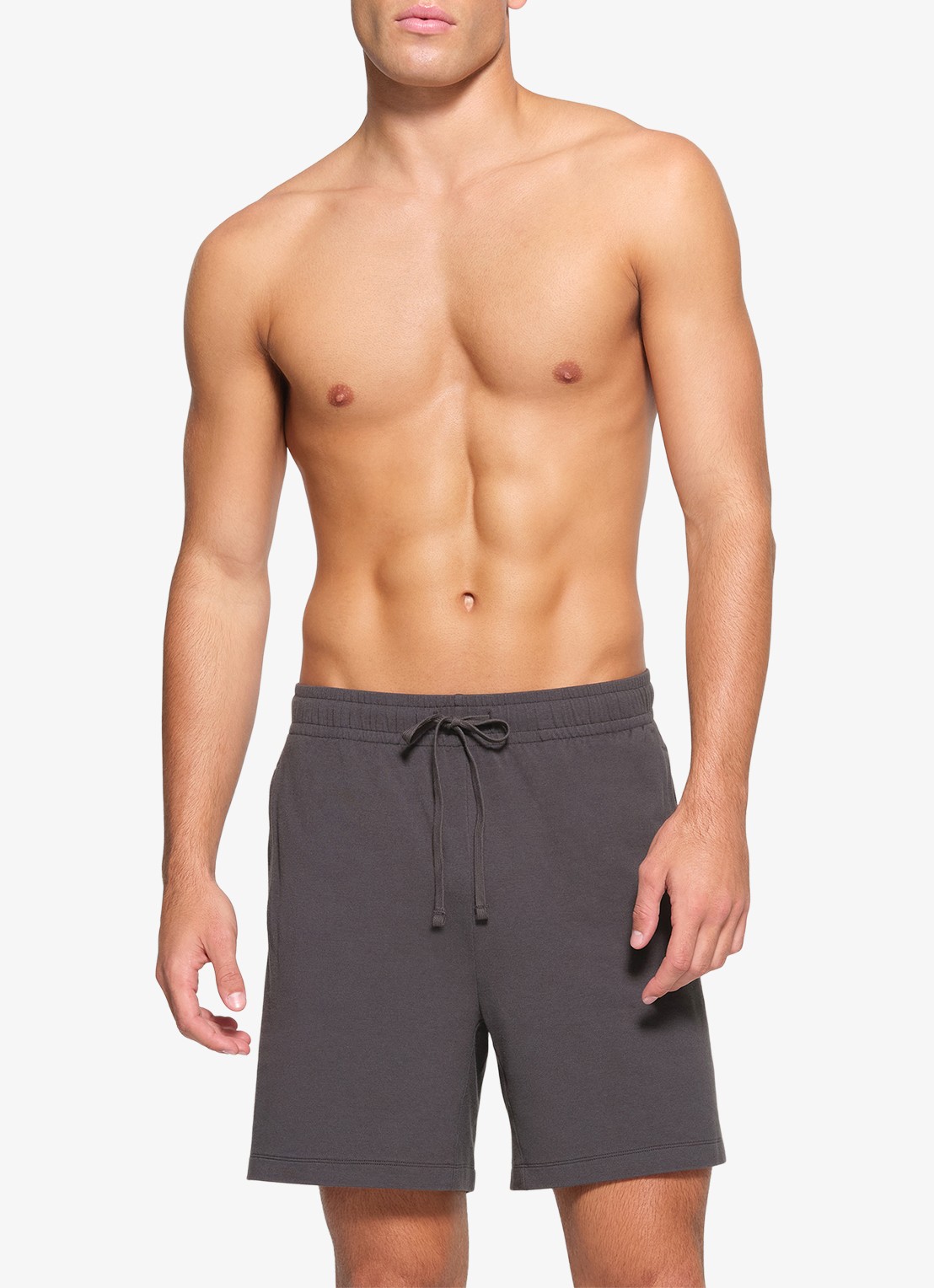 SKIMS Jersey Lounge straight fit korte jogginsbroek  - detail grijs