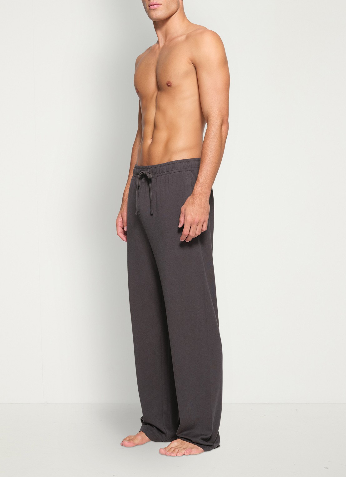 SKIMS Jersey Lounge straight fit loungebroek met steekzakken - detail 4 donkergrijs