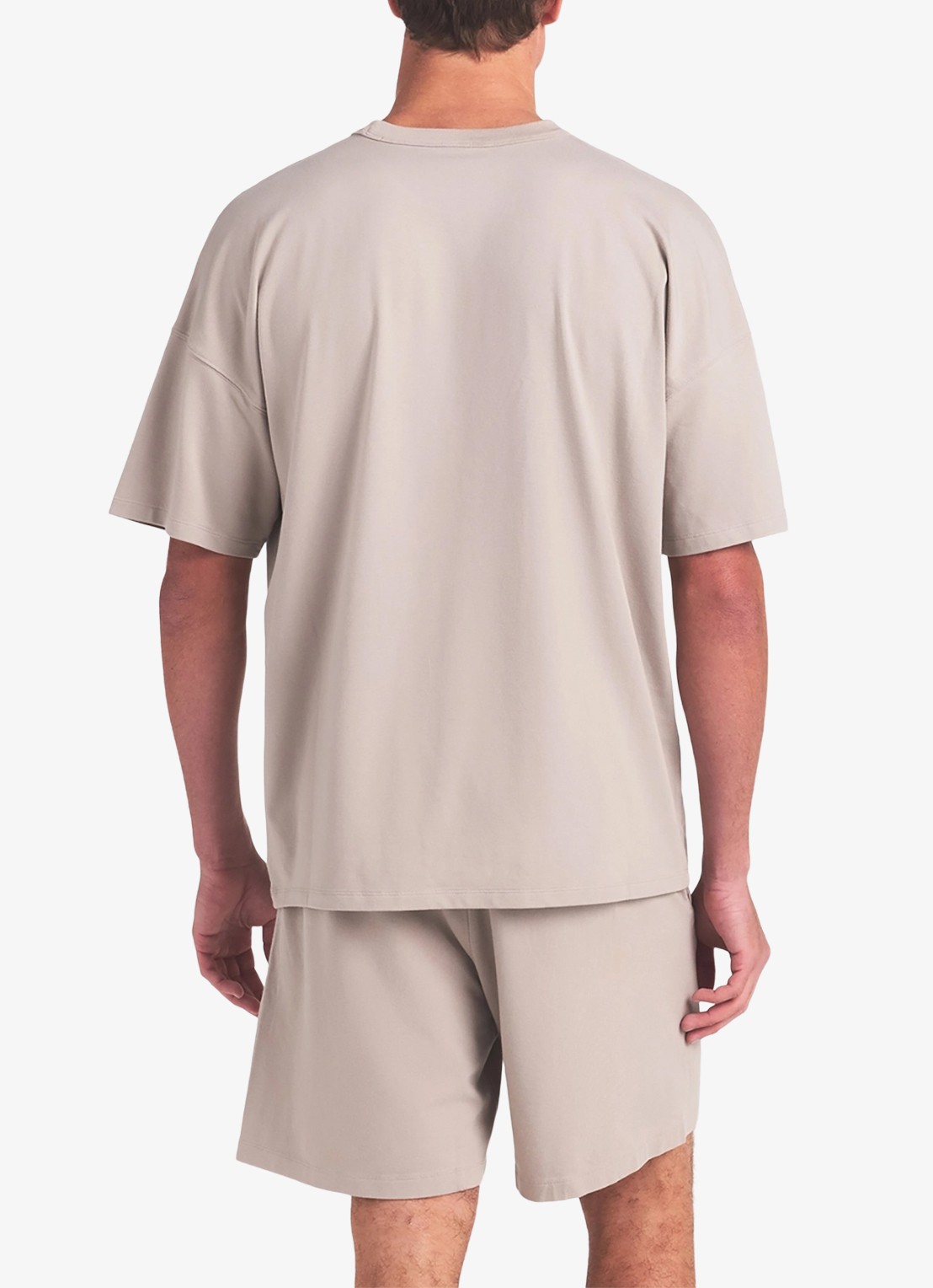 SKIMS Jersey Lounge T-shirt met ronde hals - achterkant 5 beige