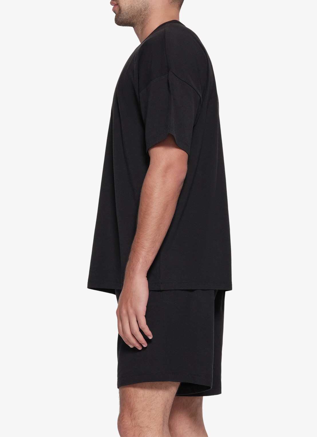 SKIMS Jersey Lounge T-shirt met ronde hals - detail 4 zwart
