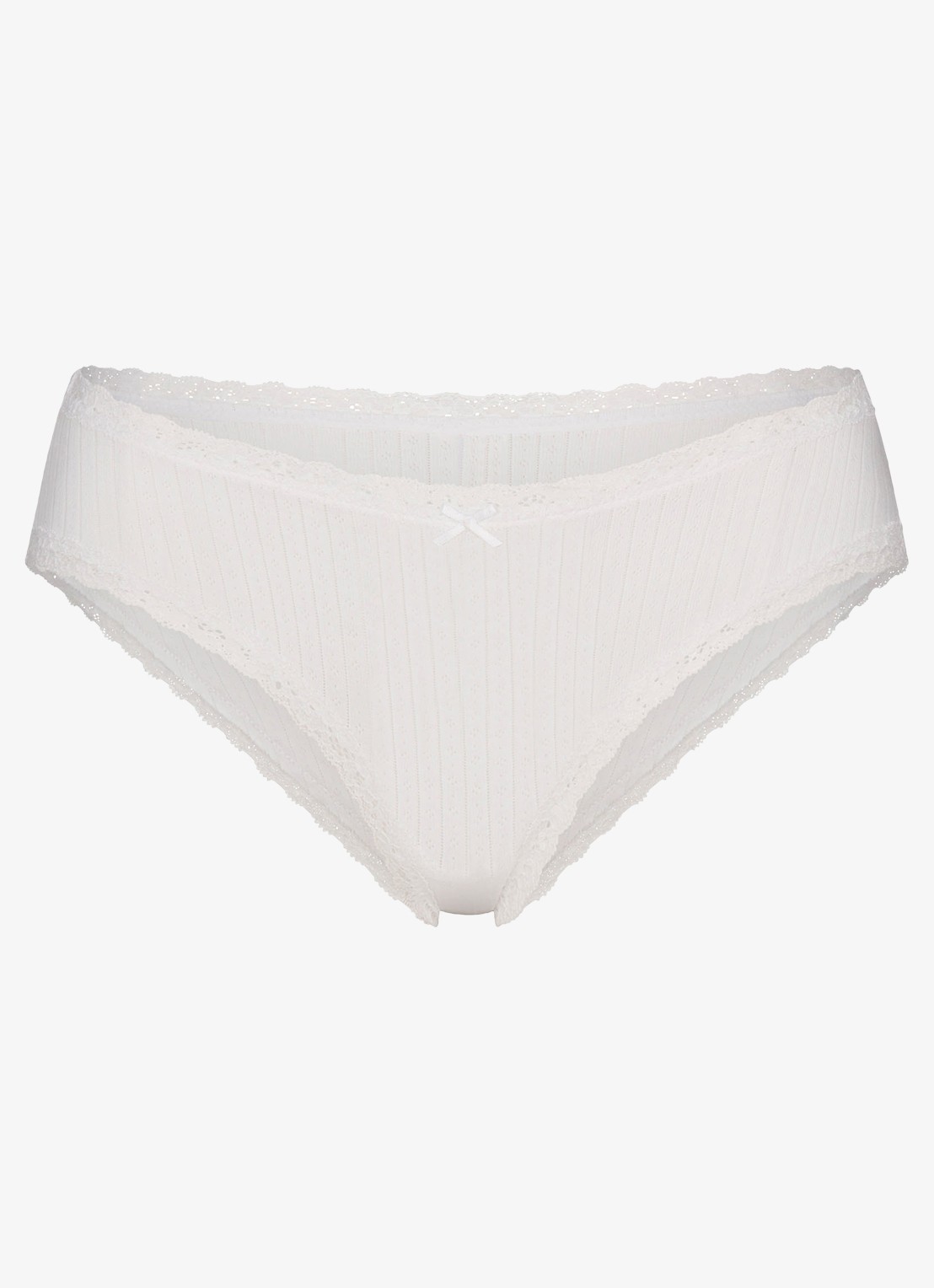SKIMS Lightweight Cotton Pointelle slip met kant - voorkant snow