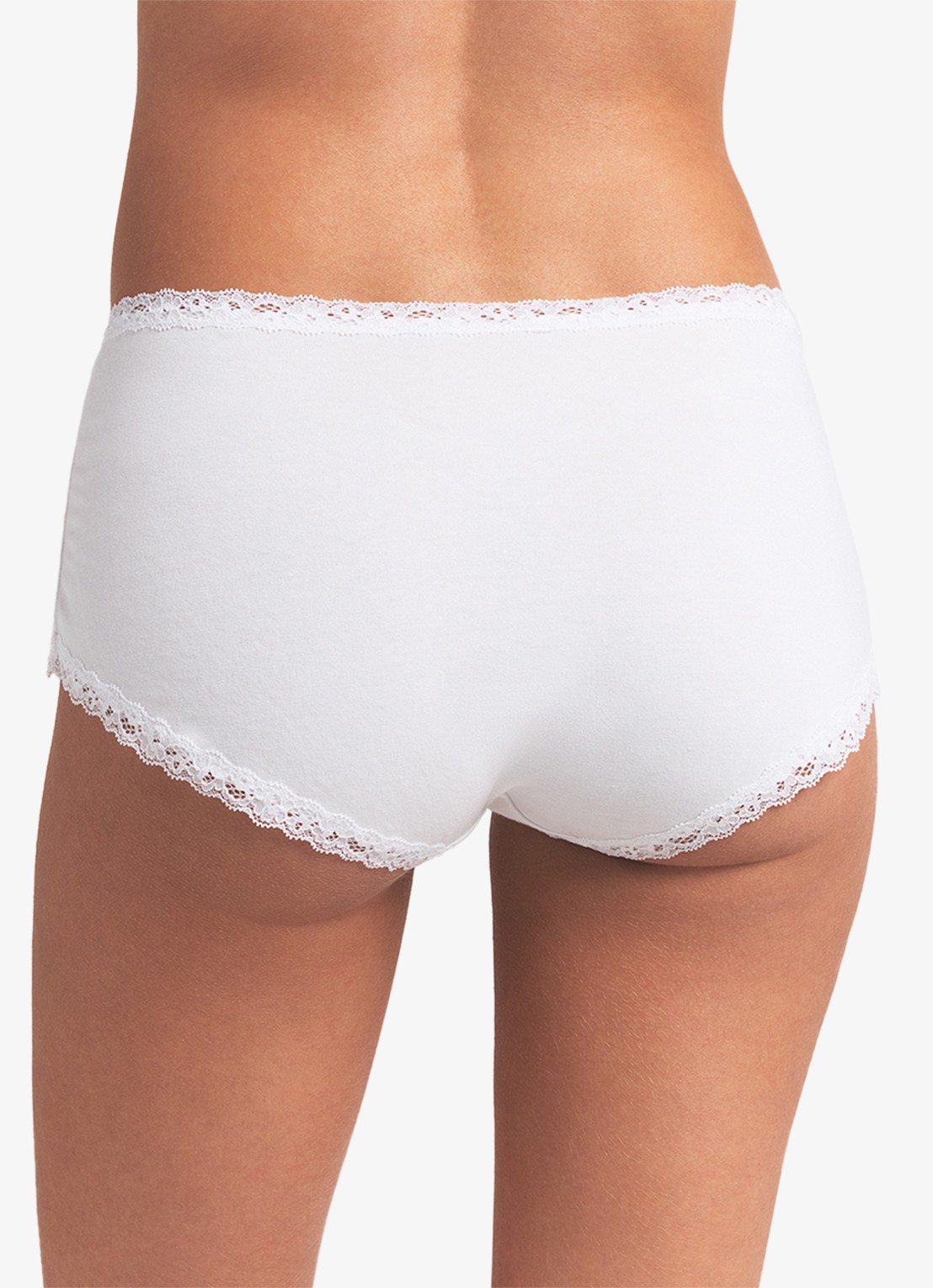 SKIMS Lightweight Cotton shorty met kant - achterkant 2 snow