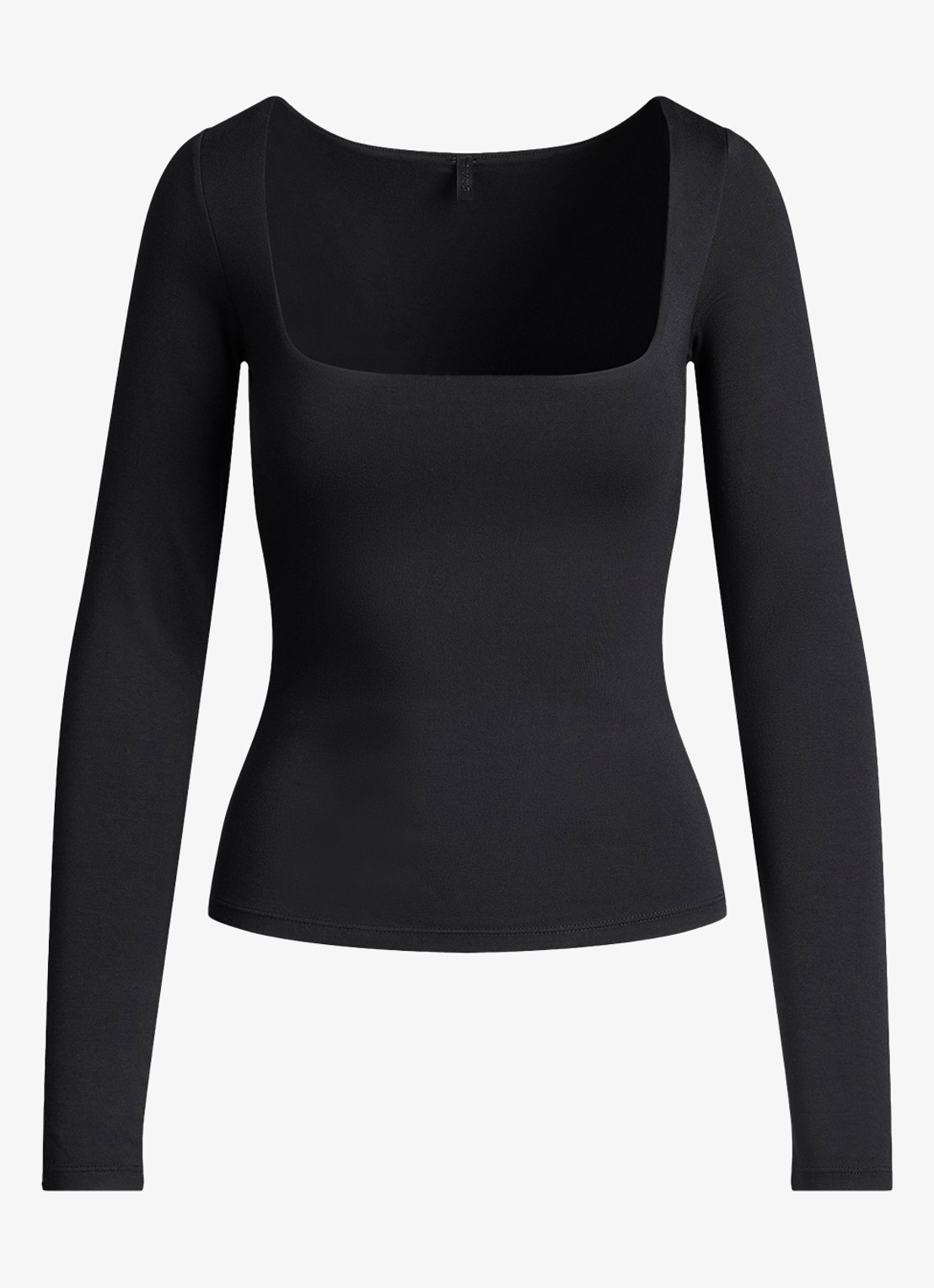 SKIMS Longsleeve met rechthoekige hals - voorkant zwart