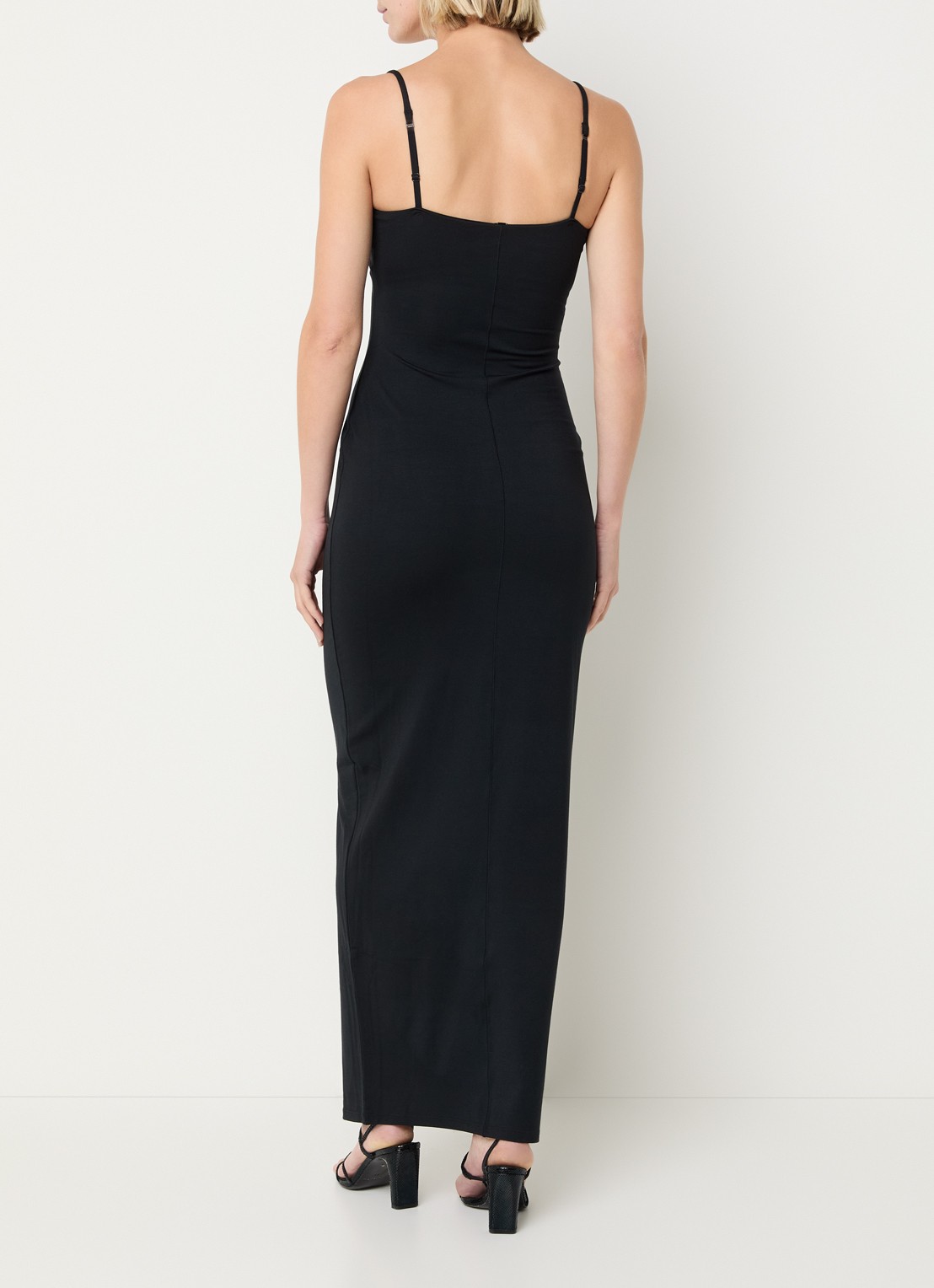 SKIMS Maxi jurk met rechthoekige hals - achterkant donkerblauw