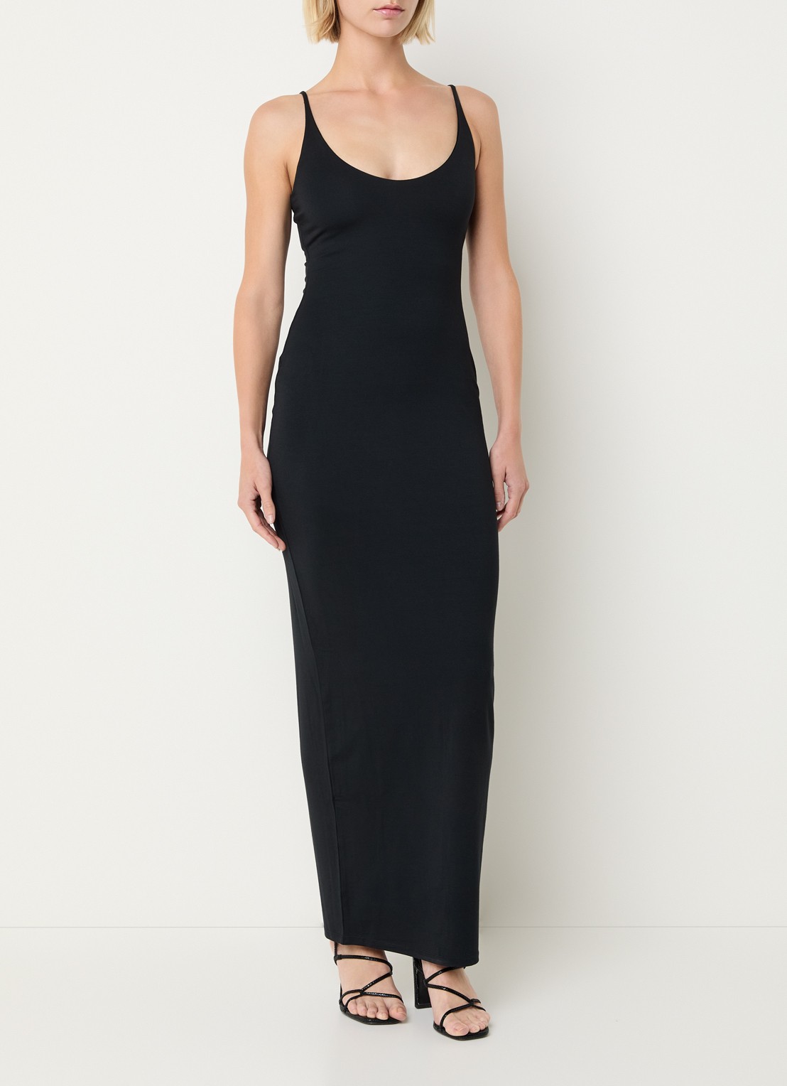 SKIMS Maxi jurk met rechthoekige hals - detail 6 donkerblauw