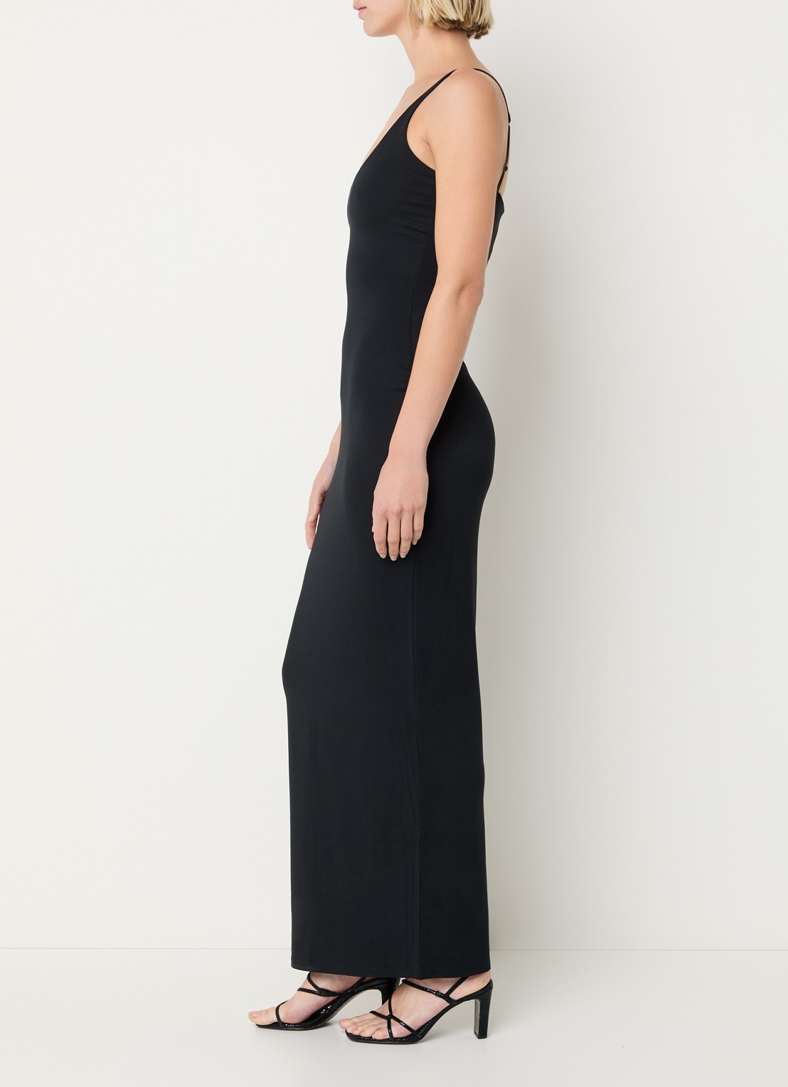 SKIMS Maxi jurk met rechthoekige hals - voorkant 4 donkerblauw