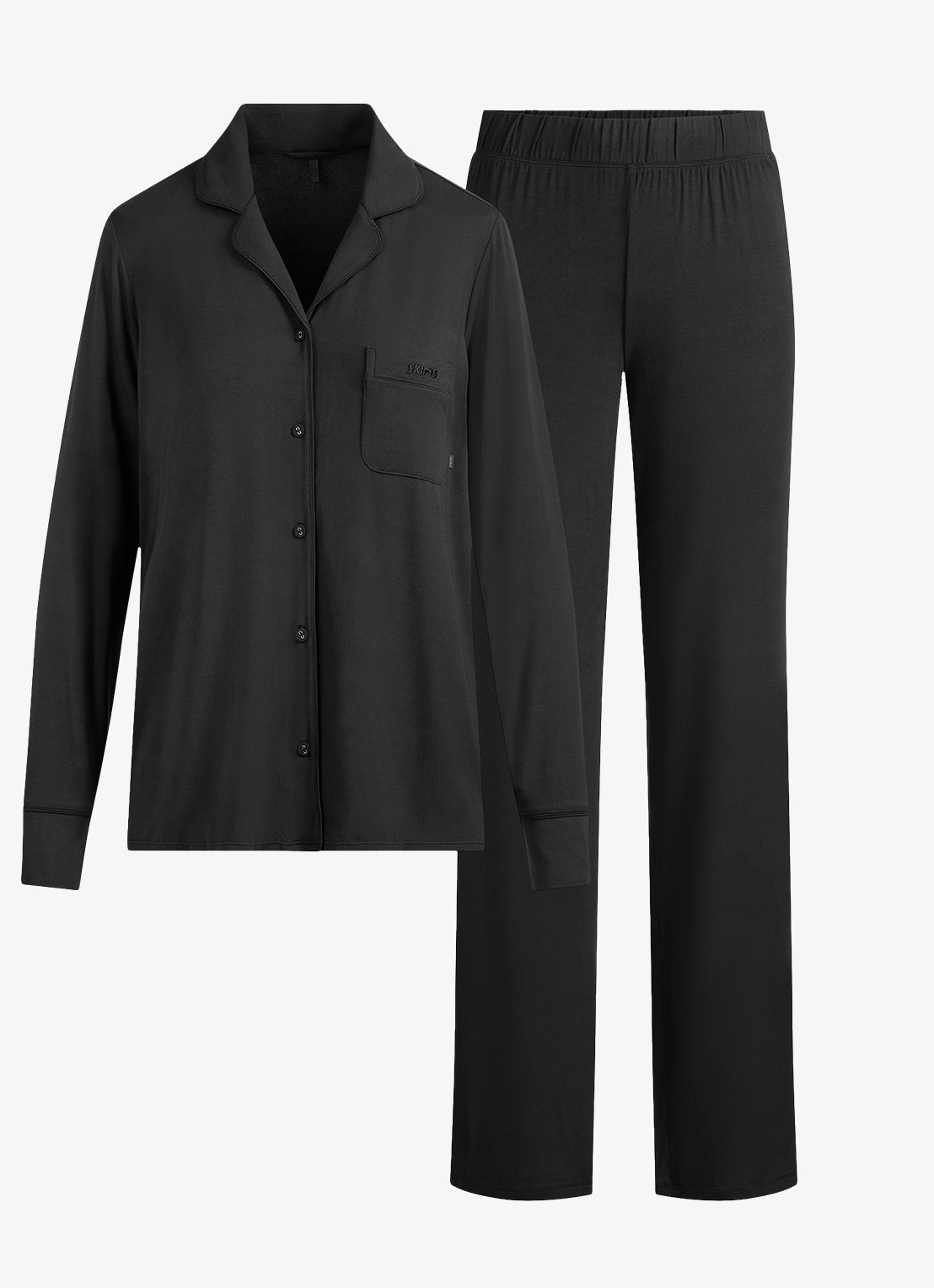 SKIMS Pyjamaset met logo - voorkant 6 zwart