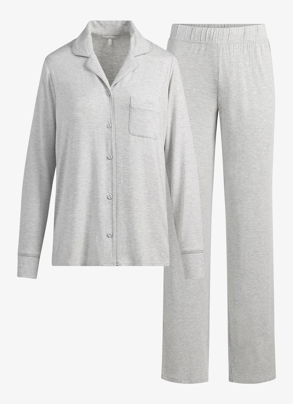 SKIMS Pyjamaset met logo - voorkant 4 lichtgrijs