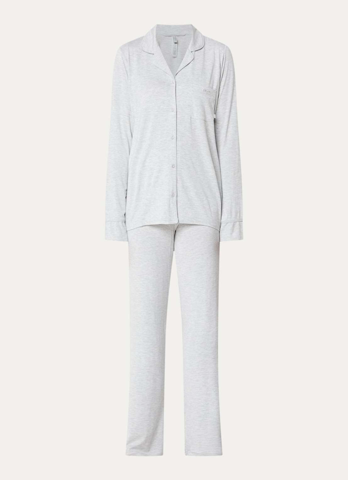 SKIMS Pyjamaset met logo - voorkant 6 lichtgrijs