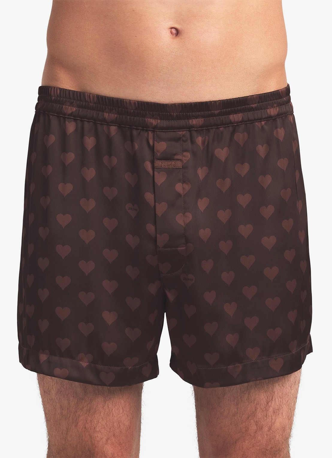 SKIMS Sateen Sleep boxershorts met print - detail 2 cocoa heart halfdrop