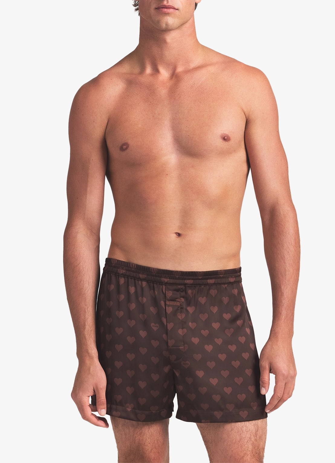 SKIMS Sateen Sleep boxershorts met print - detail 3 cocoa heart halfdrop
