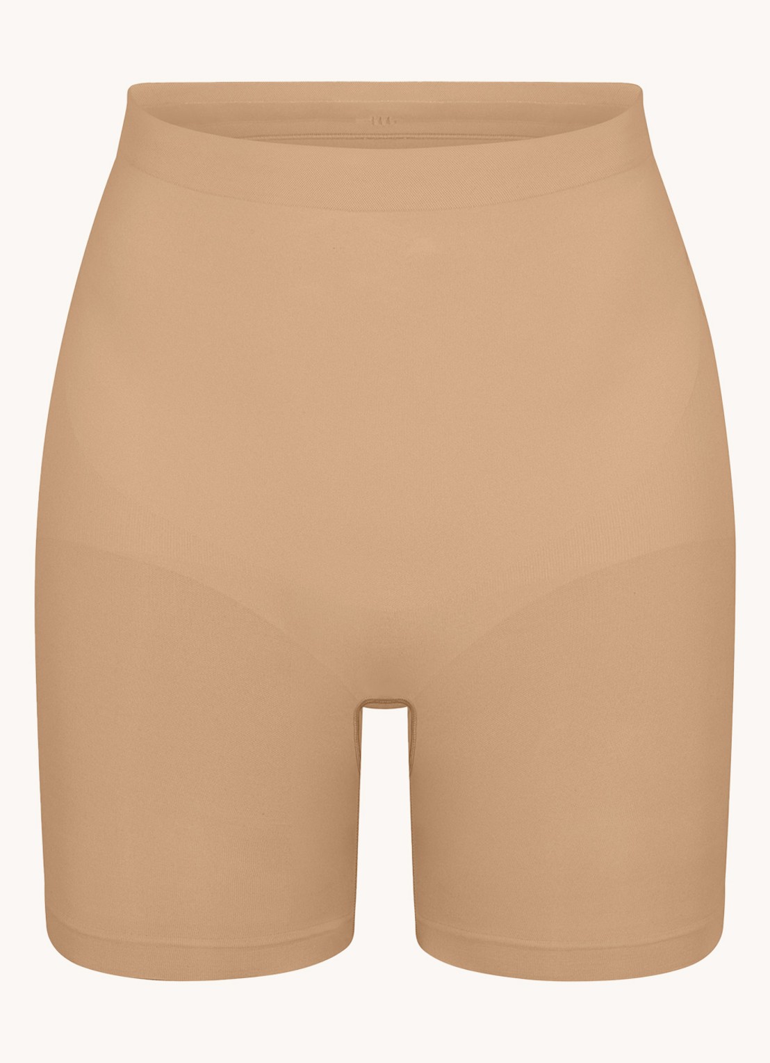 SKIMS Seamless Sculpt high waisted corrigerende short - voorkant beige