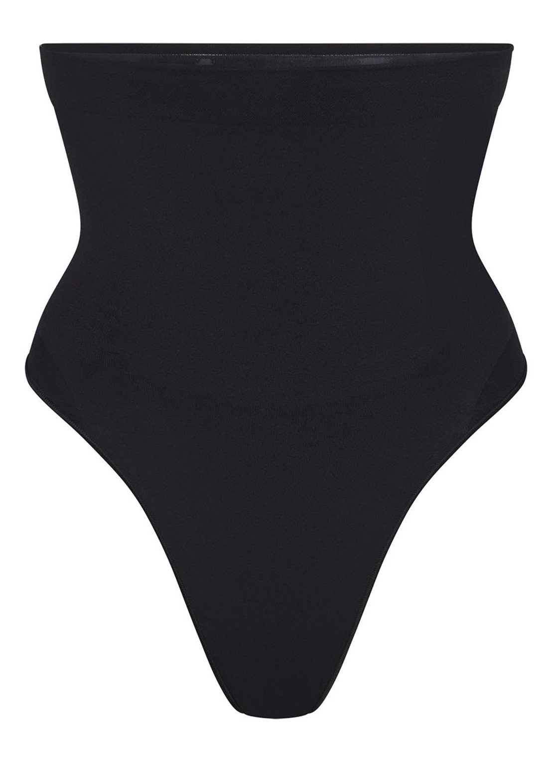 SKIMS Seamless Sculpt high waisted corrigerende string - voorkant zwart
