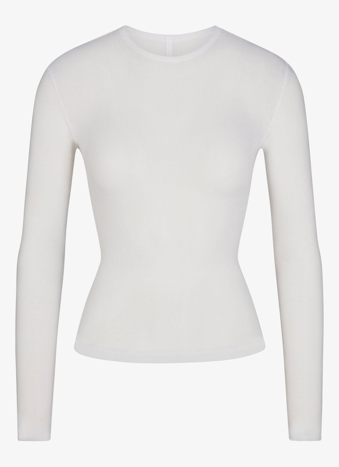 SKIMS Semi-transparante longsleeve met ronde hals - voorkant wit
