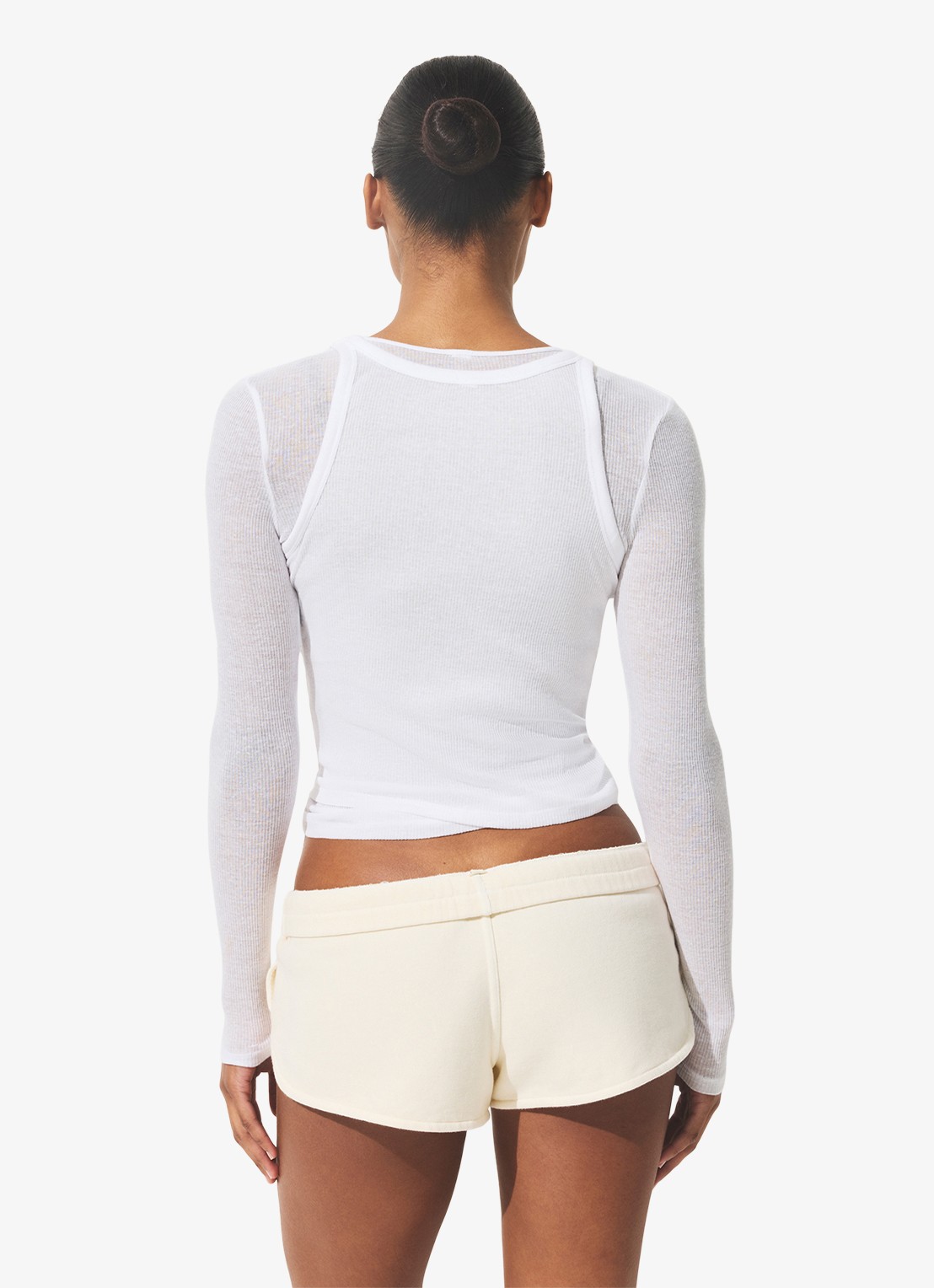 SKIMS Semi-transparante tanktop met ribstructuur - achterkant wit